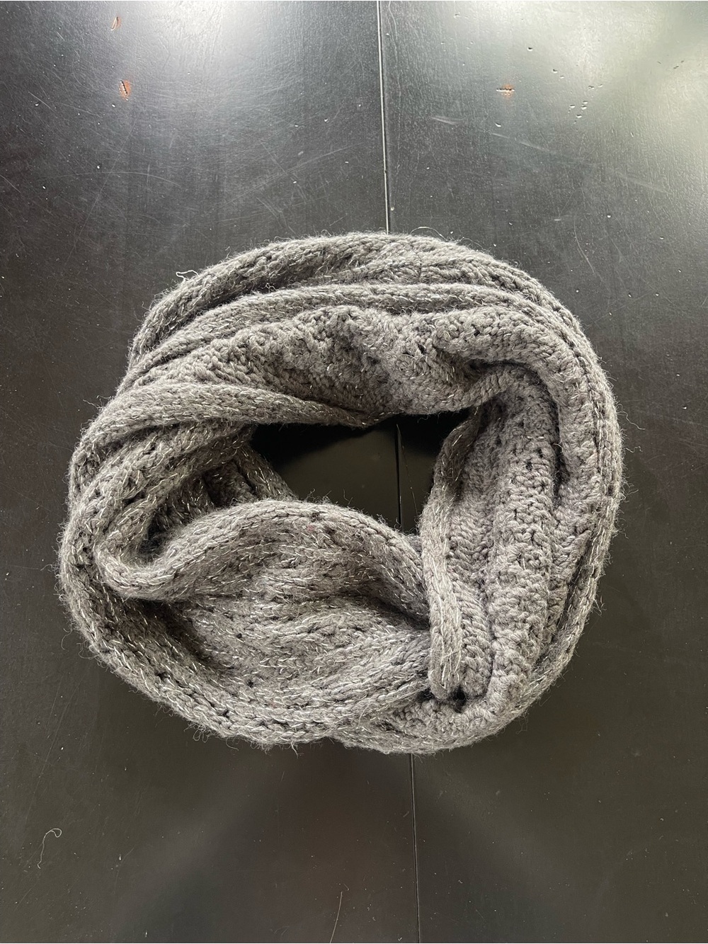 Hollister Gray Knit Infinity Scarf